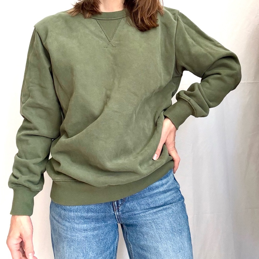 Green cotton crew neck sweatshirt size small